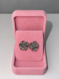 Liquid Silver Rosette Studs