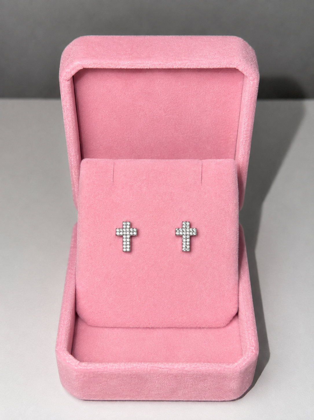 Micro Pavé Cross Studs