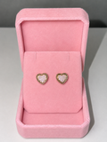 Pink Ice Heart Studs